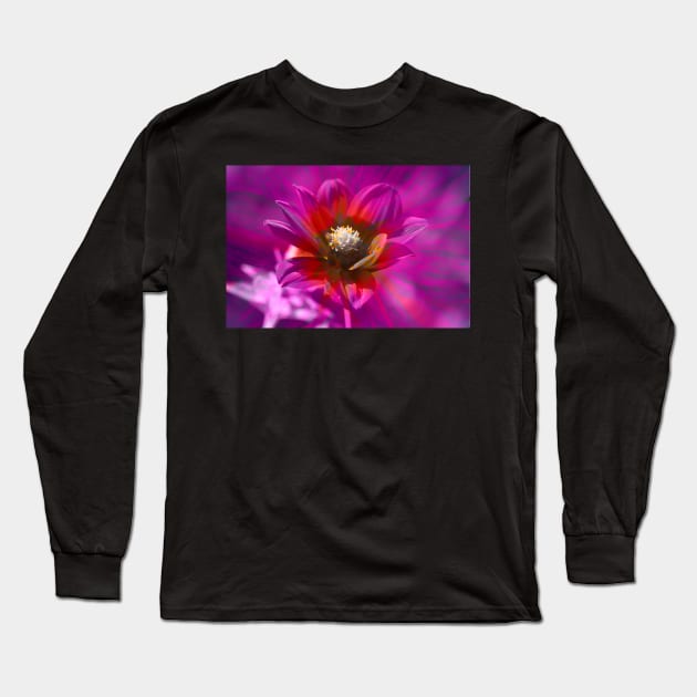 Dahlia, Dahlia, abstract, colorful, flower, bloom Long Sleeve T-Shirt by Kruegerfoto